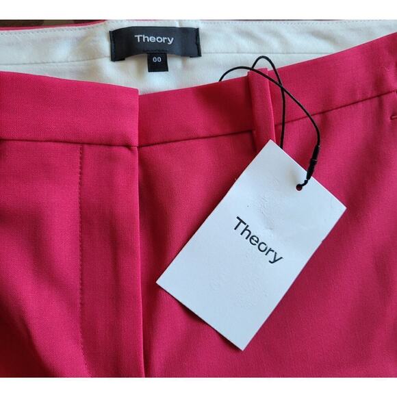 NWT Theory Hot Pink Trousers Suit Pants Size 00 - Picture 7 of 15